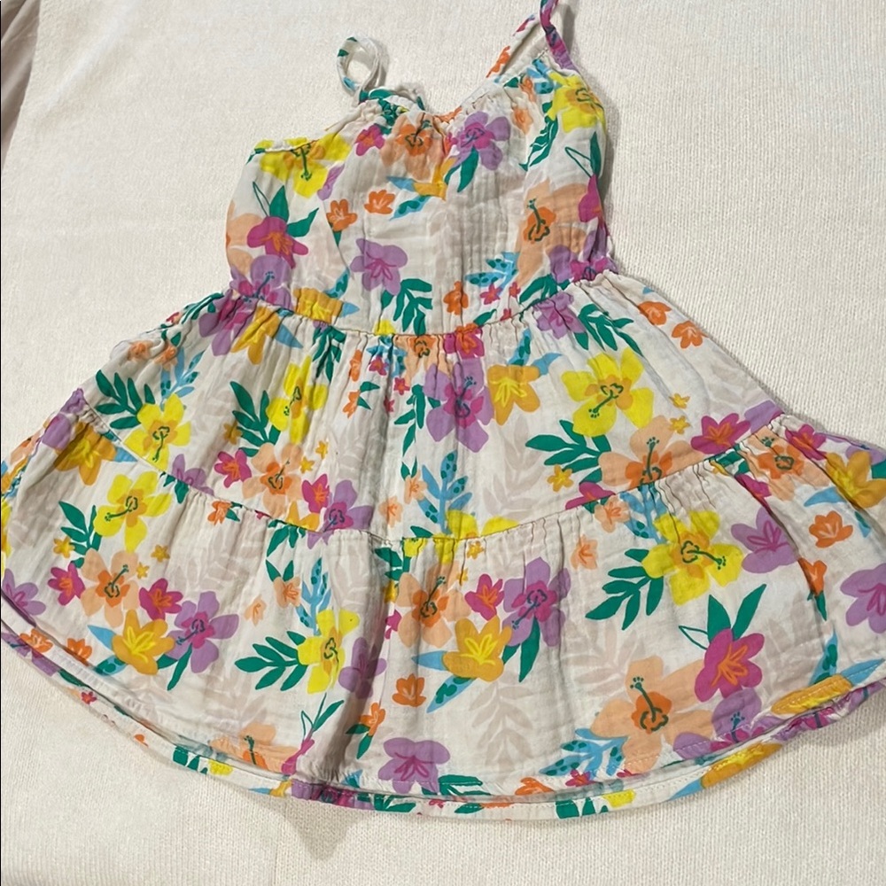 Cat & Jack Pink and Yellow Ruffled Tiered Sundress